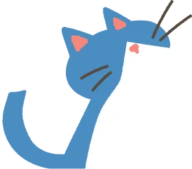 手を挙げた猫のイラスト