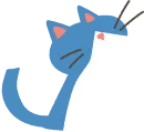 手を挙げた猫のイラスト